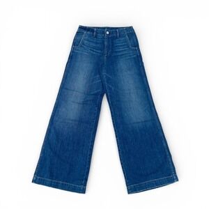 AMO Wide Leg Sample Jeans Womens 27 Medium Wash High Rise Denim Made in USA